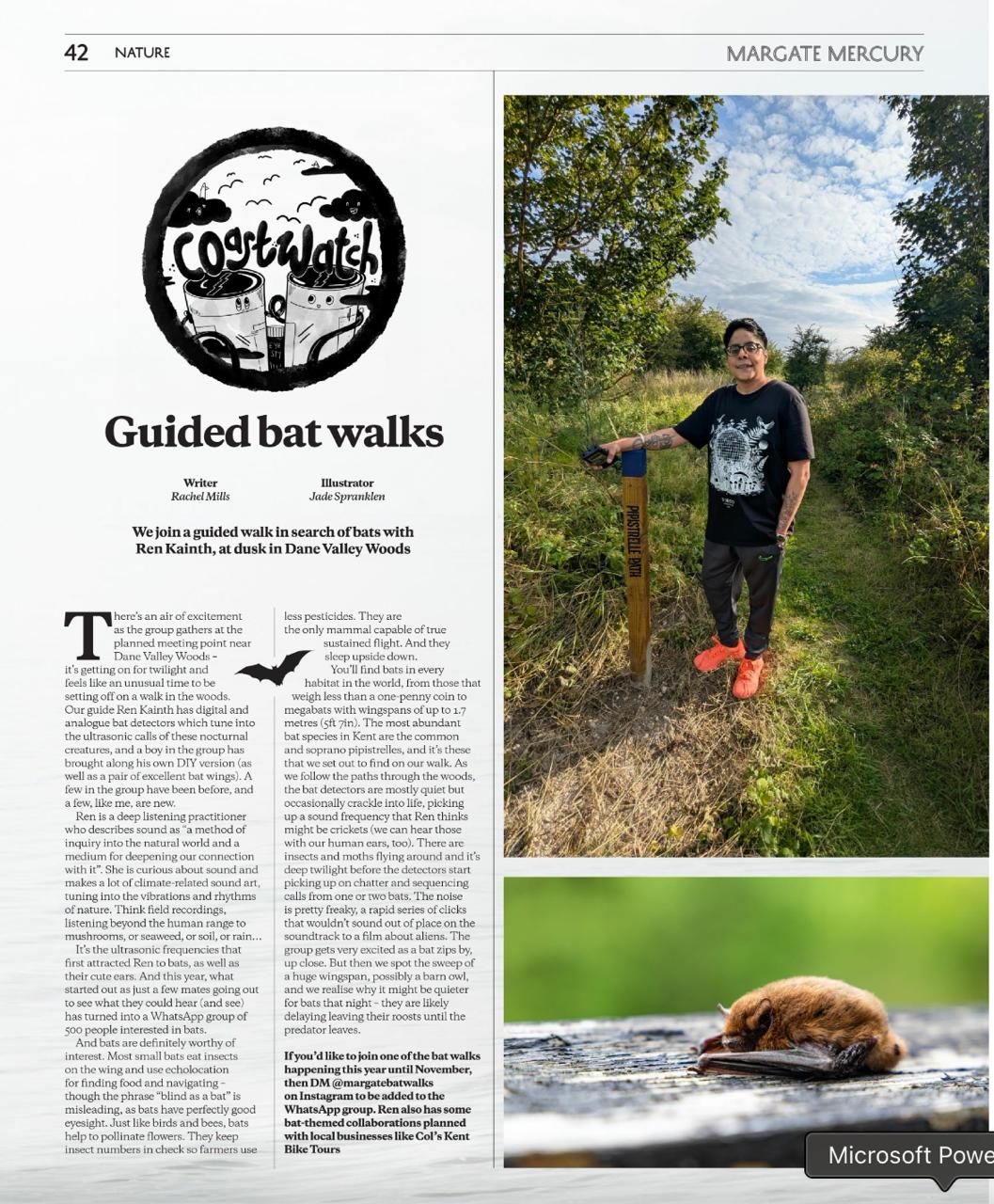 Margate Mercury feature on the guided bat walks