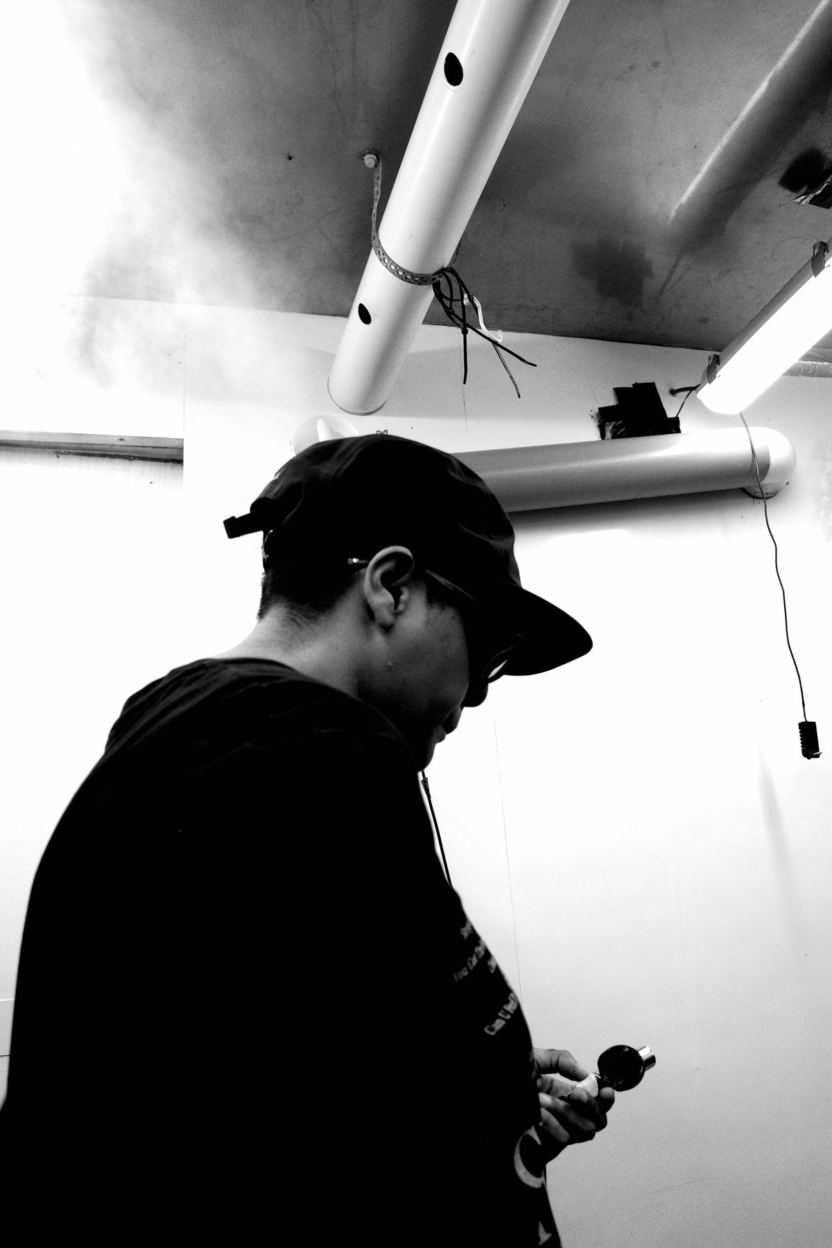 Recording with a handheld microphone in a studio space